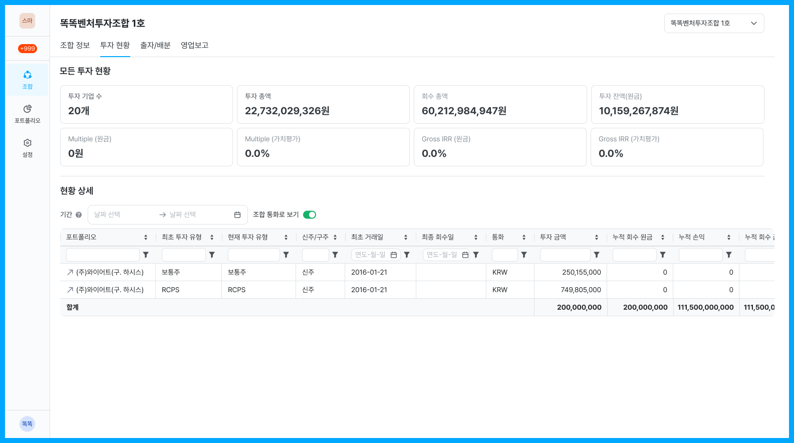 투자 내역